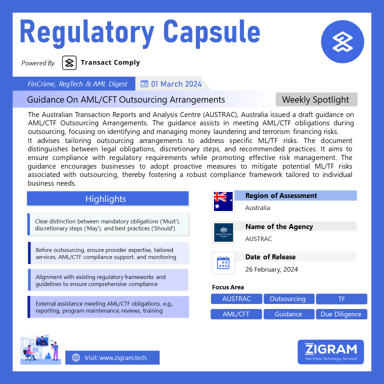 AUSTRAC Guidance on AML/CFT Outsourcing Arrangements