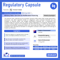 Advisory Note – Sanctions & Proliferation Financing