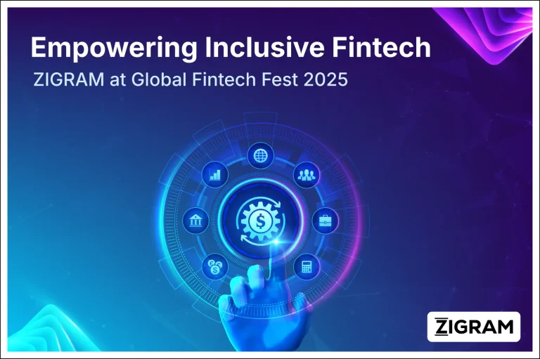 ZIGRAM showcasing RegTech innovation at Global Fintech Fest 2025 with banner text ‘Empowering Inclusive Fintech