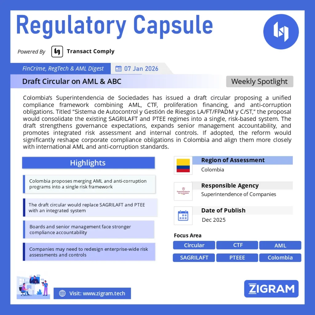 Colombia Draft Circular Proposes Unified AML & Anti-Corruption Risk Framework