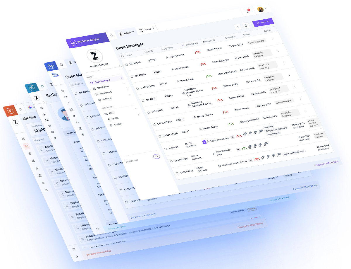 ZIGRAM PreScreening dashboard